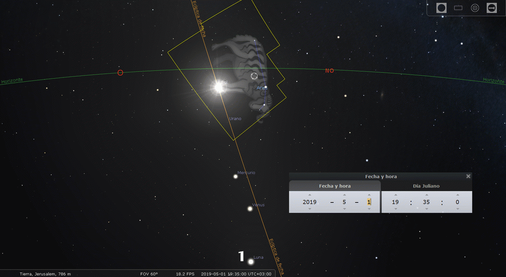 La hoz es puesta en la tierra en Aries