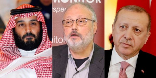 Three individual portraits of men positioned side by side. From left to right, the first man wears a traditional red and white keffiyeh, the second man wears glasses and a grey jacket, and the third man is dressed in a dark suit with a red tie.
