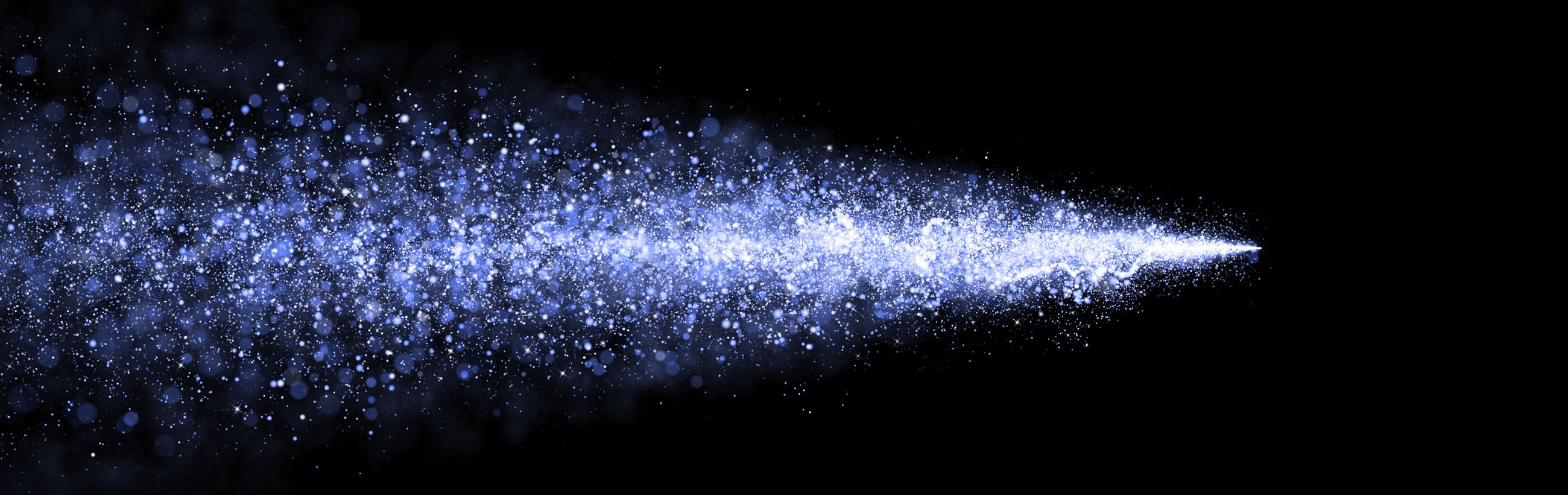 A digital illustration of a vibrant astronomical phenomenon featuring an expansive cluster of stars scattered across a cosmic backdrop, radiating intense blue and white light.