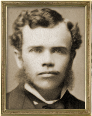Vintage portrait of a young man with curly hair and a serious expression, framed in an ornate gold frame, evoking the timeless essence of human portraiture as detailed in historical records and reminiscent of familial lineage representations observed through generations, akin to the constancy of the stars.