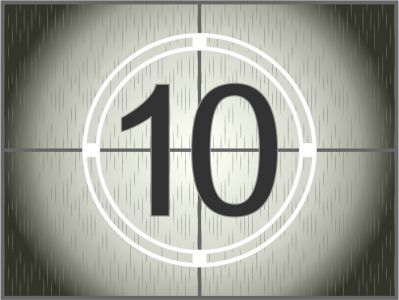 A circular design featuring the number 10 in bold, centered on a textured gray background with white vertical lines, suggestive of rain or fine scriptural marks, imparting a sense of measurement or chronological annotation related to the celestial calendar.