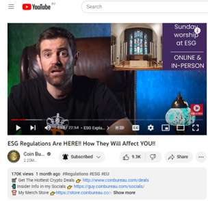 A still from a YouTube video featuring a man with a beard speaking, with a blurred shelf of books and a globe in the background. An orb depicting the Mazzaroth is visible on the shelf. The video player shows options to subscribe and like the video.