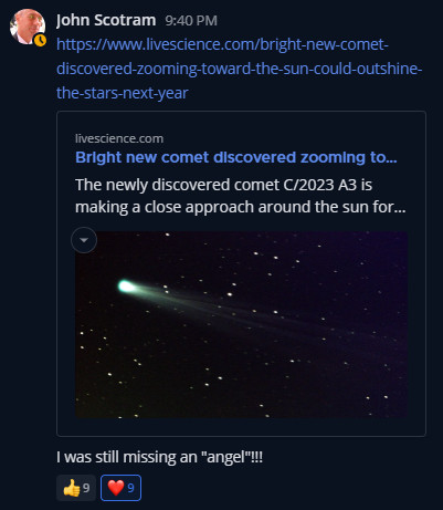 A digital illustration of a comet with a glowing nucleus and a long, sweeping tail made of dust and gas particles, seen against a backdrop of numerous stars in space.